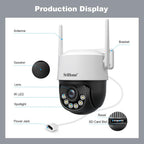 Srihome SH072 8MP 2.4 / 5G WiFi Outdoor AI Auto-Tracking Wireless WiFi Security Camera