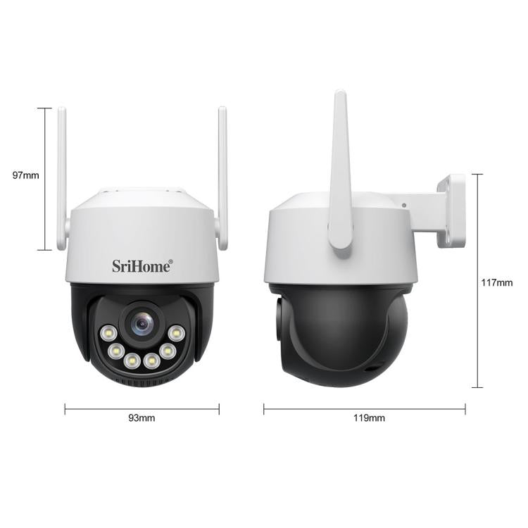 Srihome SH072 8MP 2.4 / 5G WiFi Outdoor AI Auto-Tracking Wireless WiFi Security Camera