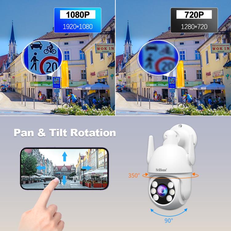 SriHome NVS009-IPC059 5MP 4-CH NVR WiFi IP Camera Kit