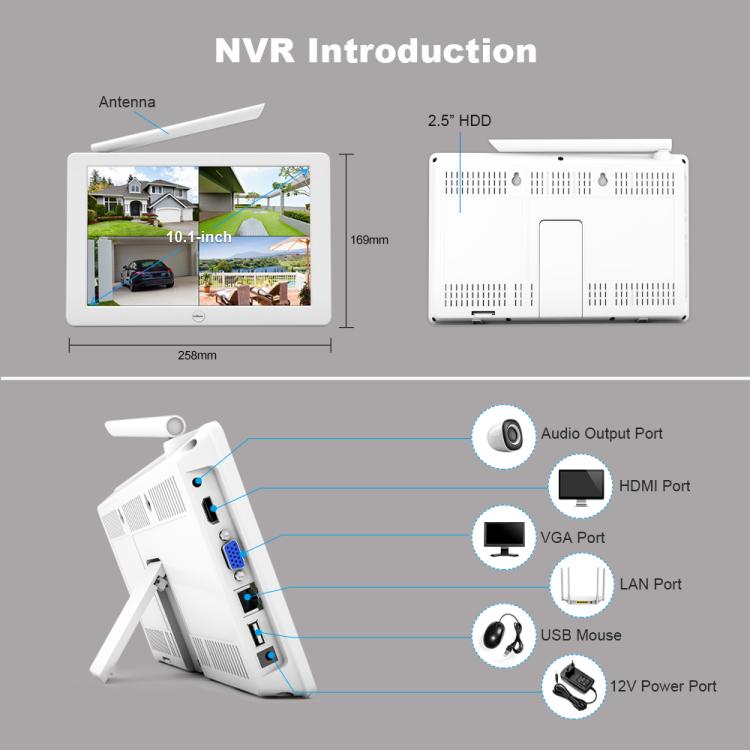 SriHome NVS009-IPC059 5MP 4-CH NVR WiFi IP Camera Kit