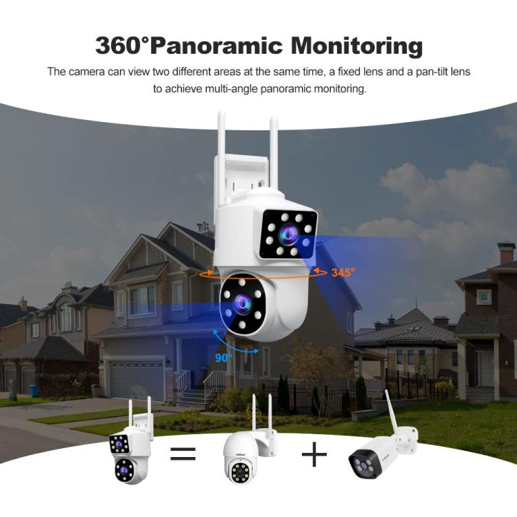 Srihome SH063 4MP Dual Lens Panoramic Surveillance HD Camera