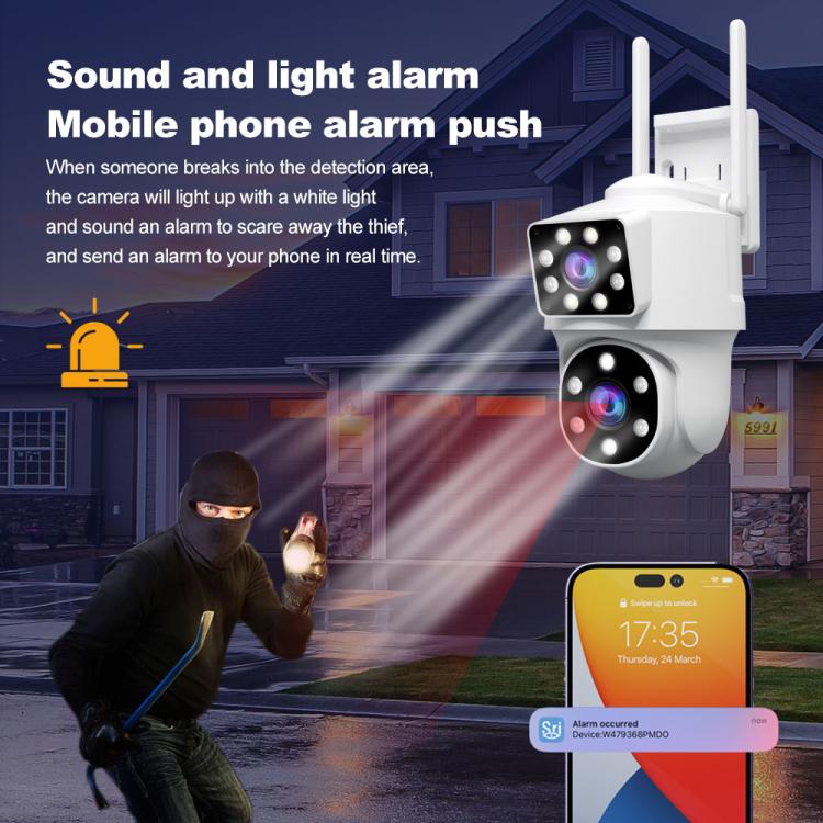 Srihome SH063 4MP Dual Lens Panoramic Surveillance HD Camera