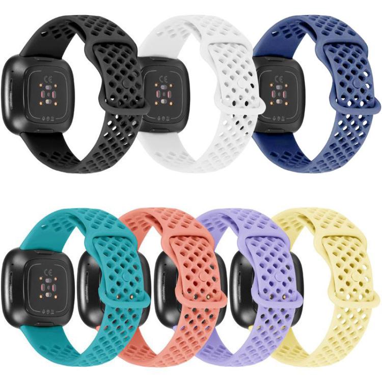 xDfind Breathable Holes Solid Color Silicone Watch Band For Fitbit Versa 3 / Sense