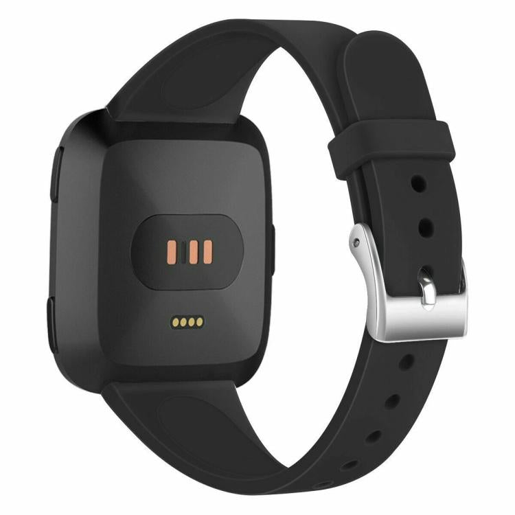 For Fitbit Versa 2 / Versa / Versa Lite xDfind Silver Buckle Slim Solid Color Silicone Watch Band