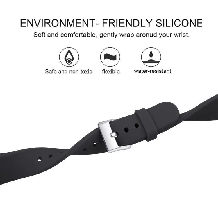 For Fitbit Versa 2 / Versa / Versa Lite xDfind Silver Buckle Slim Solid Color Silicone Watch Band