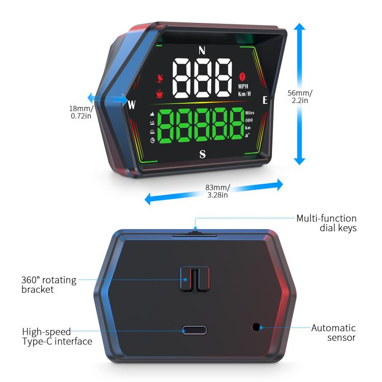 G21 Car HD Display GPS Speedometer Car OBD Meter Display Head-Up Display with Suction Cup Holder