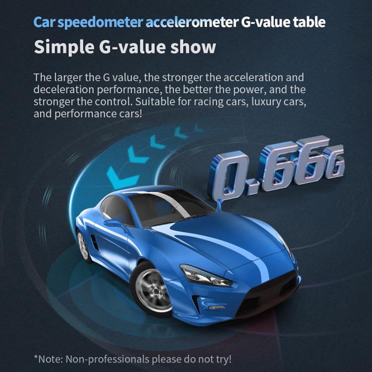 P26 Car HUD Head-Up Display Multi-function LCD OBD Smart Gauge Slope Meter Accelerometer