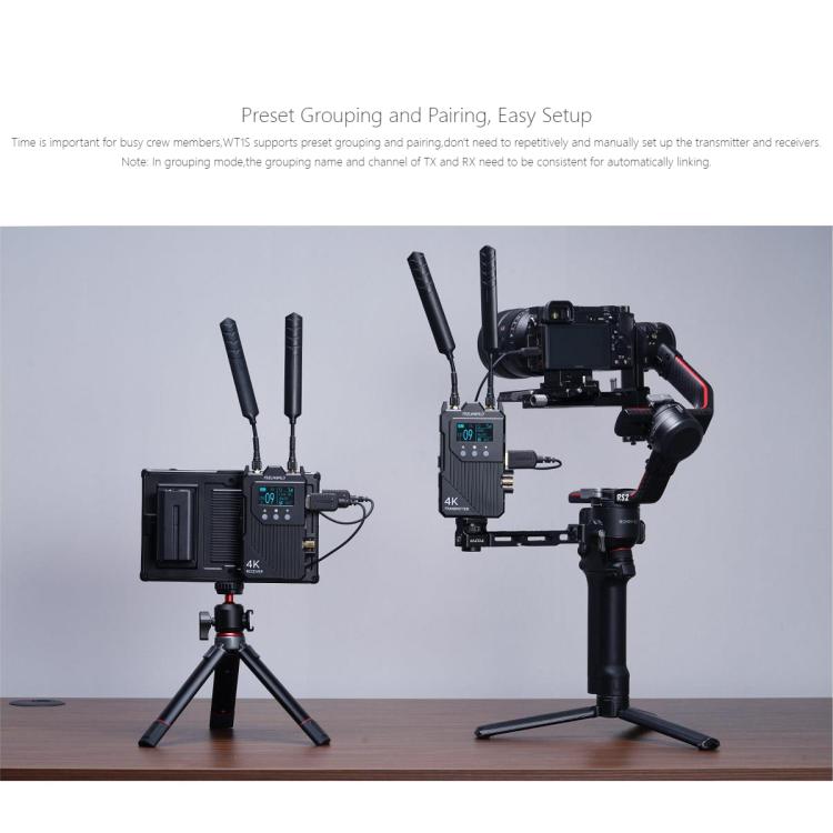 FEELWORLD WT1S 4K Wireless Video Transmission System SDI + Dual HDMI-compatible Full Duplex Intercom Live Streaming — view 7