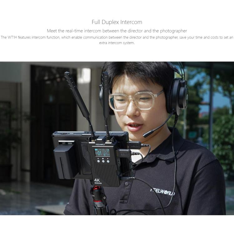 FEELWORLD WT1H 4K Wireless Video Transmission System Dual HDMI-compatible Full Duplex Intercom Live Streaming — view 8