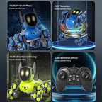 JJR/C Q200 Small Eight-wheeled Multi-function Remote Control Robot Dog with RC Watch