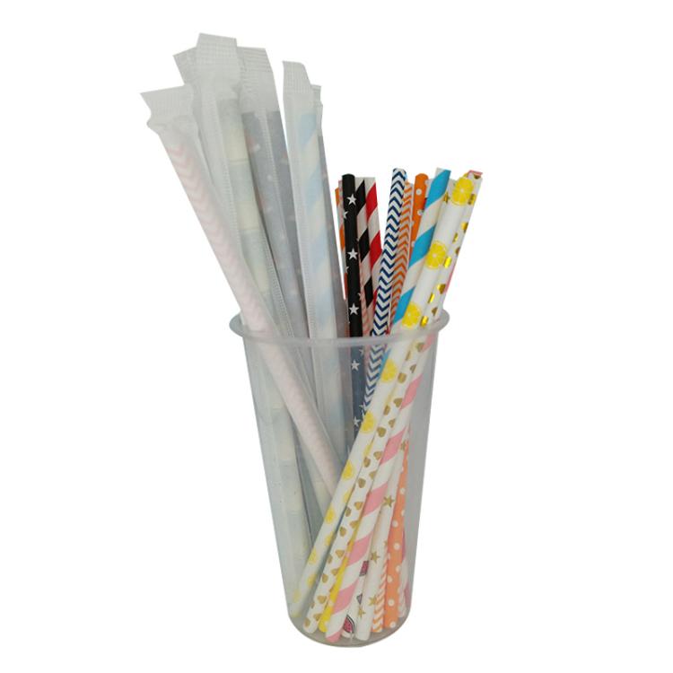 Disposable Drinking Straws — 6x197mm Flat Mouth Random Color Delivery