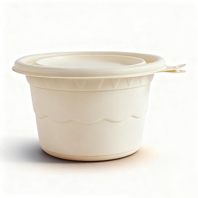 Disposable Food Delivery Lunch Box Containers — 350ML Round Box with Lid