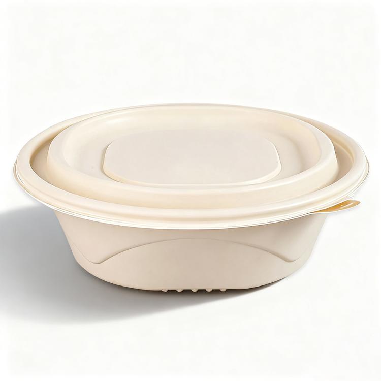 Disposable Food Delivery Lunch Box Containers — 800ML Round Box with Lid