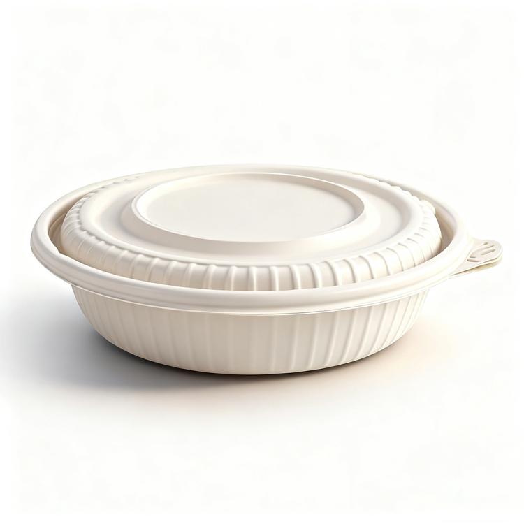 Disposable Food Delivery Lunch Box Containers — 1050ML Round Box with Lid