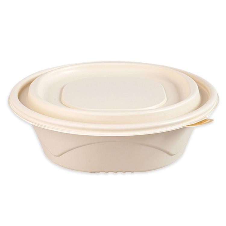 Disposable Food Delivery Lunch Box Containers — 1050ML Round Box Short with Lid