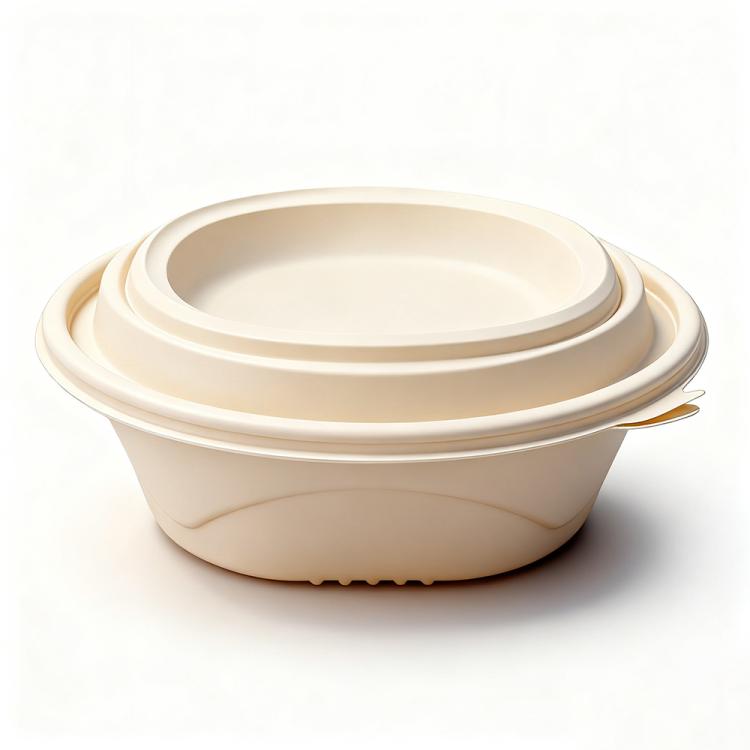 Disposable Food Delivery Lunch Box Containers — 1150ML Round Box with Lid