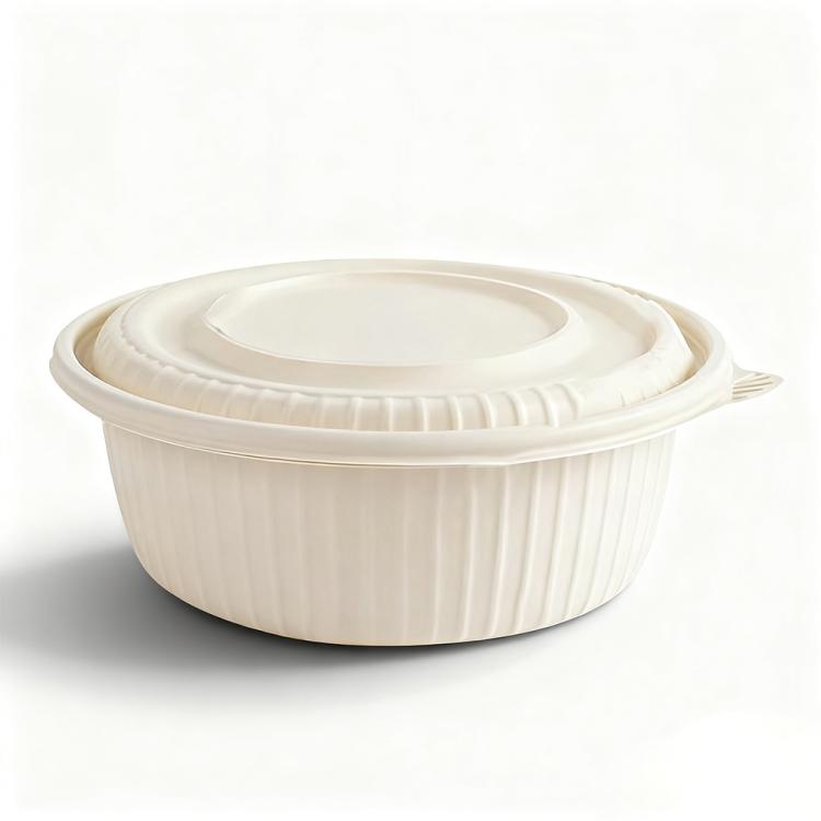 Disposable Food Delivery Lunch Box Containers — 1150ML Round Box with Concave Lid