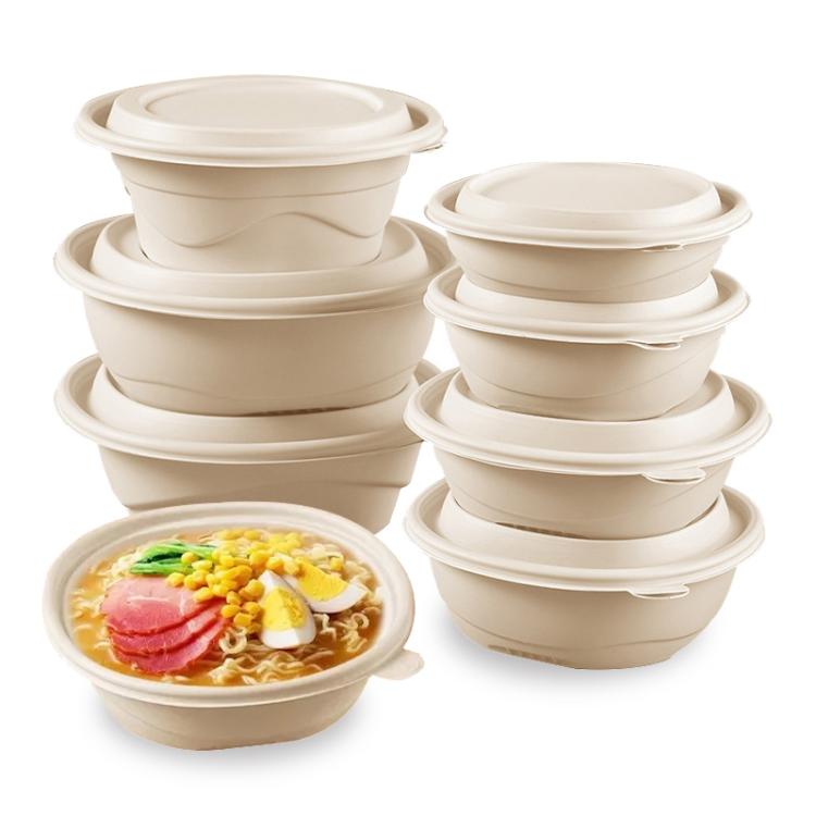 Disposable Food Delivery Lunch Box Containers — 2500ML Round Box with Lid