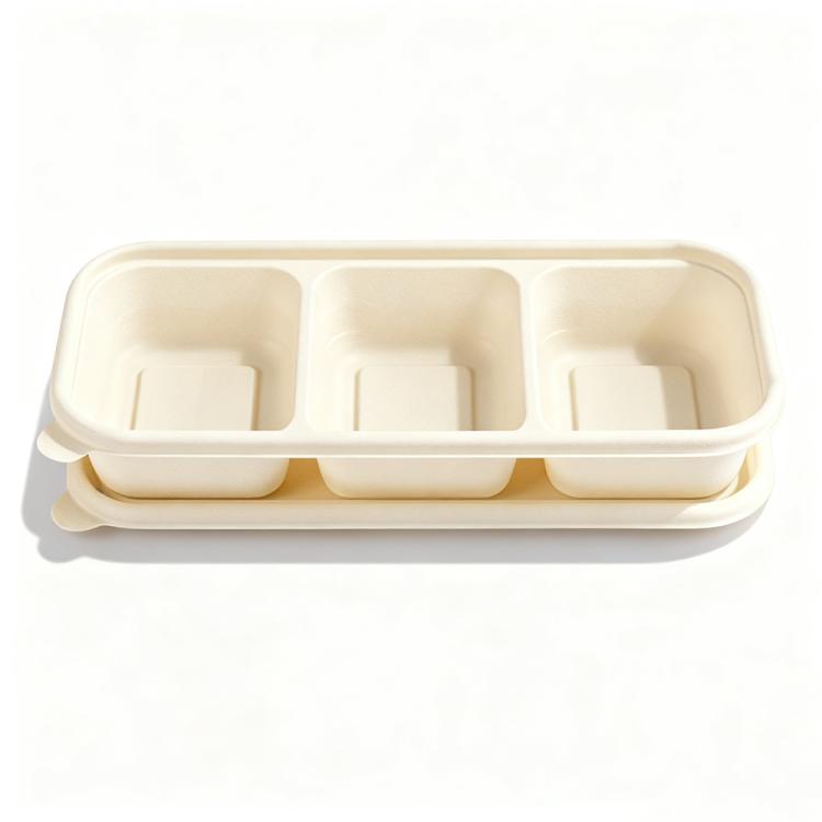 Disposable Food Delivery Lunch Box Containers with Lid — 510ML 2-Compartment