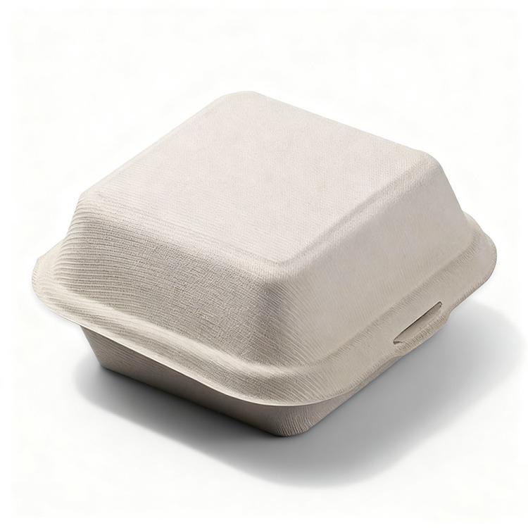 Disposable Takeout Lunch Box Containers — 155x152x78mm Beige