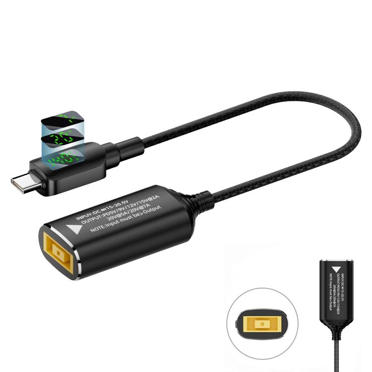 140W Digital Display Laptop Charging Adapter Connector — DC 7.9 x 0.9mm to Type-C Male