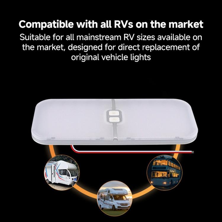 12-30V RV Light 3-Color Temperature Rotary Button Dimming Roof Light