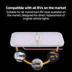12-30V RV Light 3-Color Temperature Rotary Button Dimming Roof Light