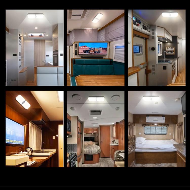 12-30V RV Light 3-Color Temperature Rotary Button Dimming Roof Light