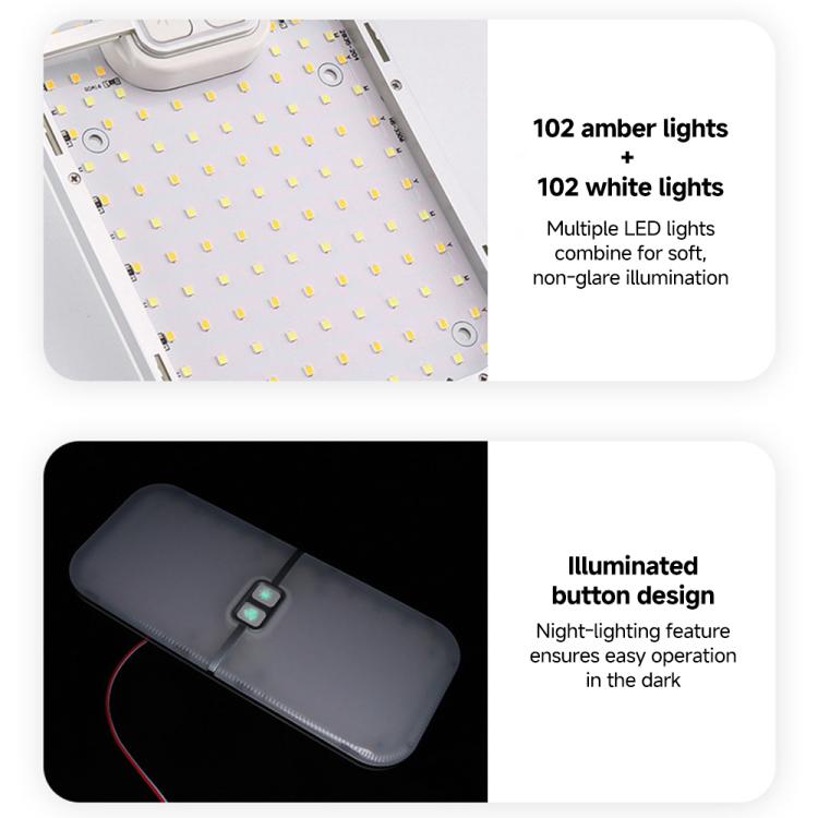 12-30V RV Light 3-Color Temperature Rotary Button Dimming Roof Light