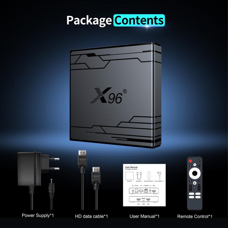 X96 NEX 4K Android 14 Smart TV Box with Remote Control, Amlogic S905Y5 Quad Core