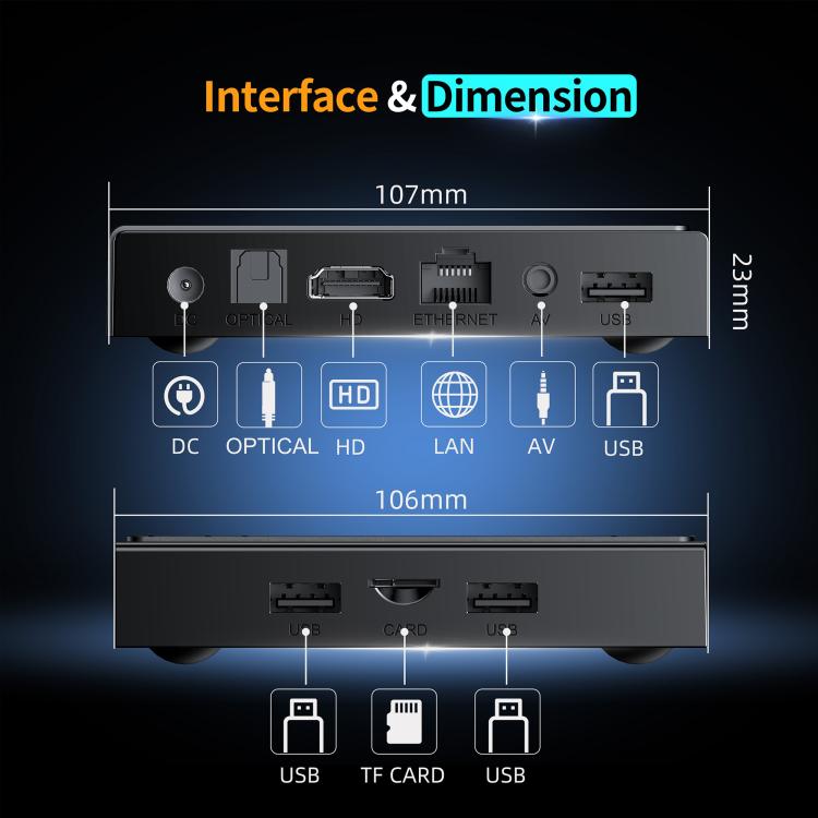 X96 NEX 4K Android 14 Smart TV Box with Remote Control, Amlogic S905Y5 Quad Core