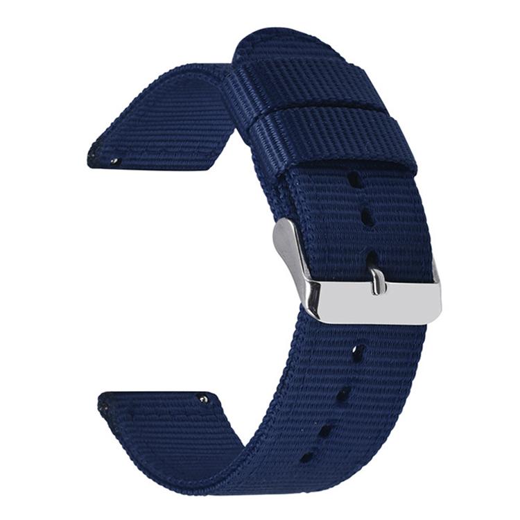 Stainless Steel Pin Buckle Solid Color Nylon Canvas Watch Band