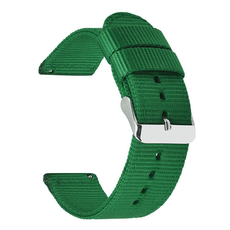 Stainless Steel Pin Buckle Solid Color Nylon Canvas Watch Band