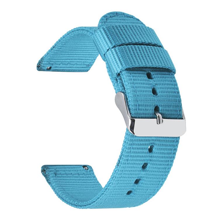 Stainless Steel Pin Buckle Solid Color Nylon Canvas Watch Band