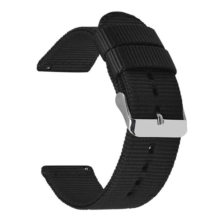 Stainless Steel Pin Buckle Solid Color Nylon Canvas Watch Band