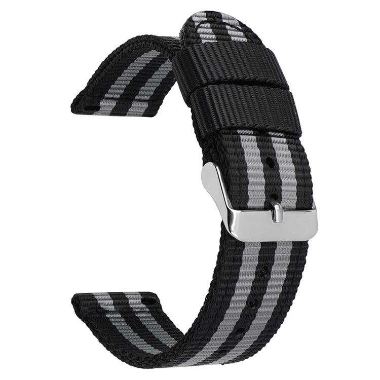 Stainless Steel Pin Buckle Solid Color Nylon Canvas Watch Band