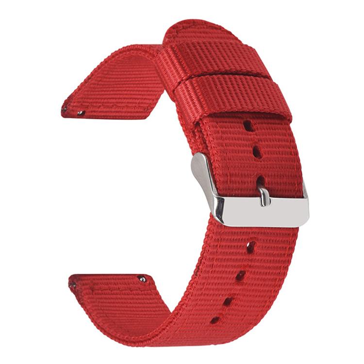 Stainless Steel Pin Buckle Solid Color Nylon Canvas Watch Band