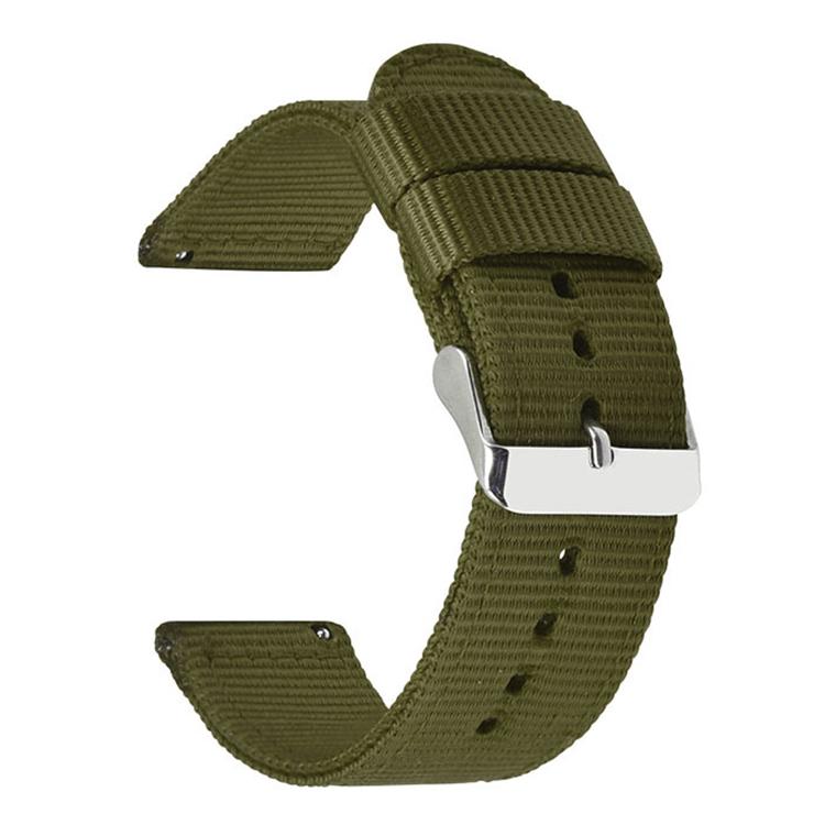 Stainless Steel Pin Buckle Solid Color Nylon Canvas Watch Band