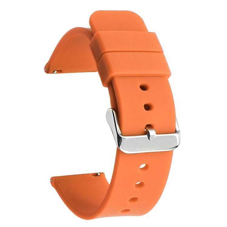 Stainless Steel Silver Pin Buckle Solid Color Silicone Waterproof Watch Band
