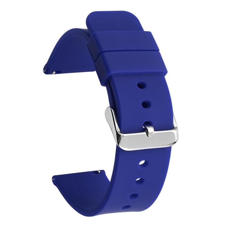 Stainless Steel Silver Pin Buckle Solid Color Silicone Waterproof Watch Band