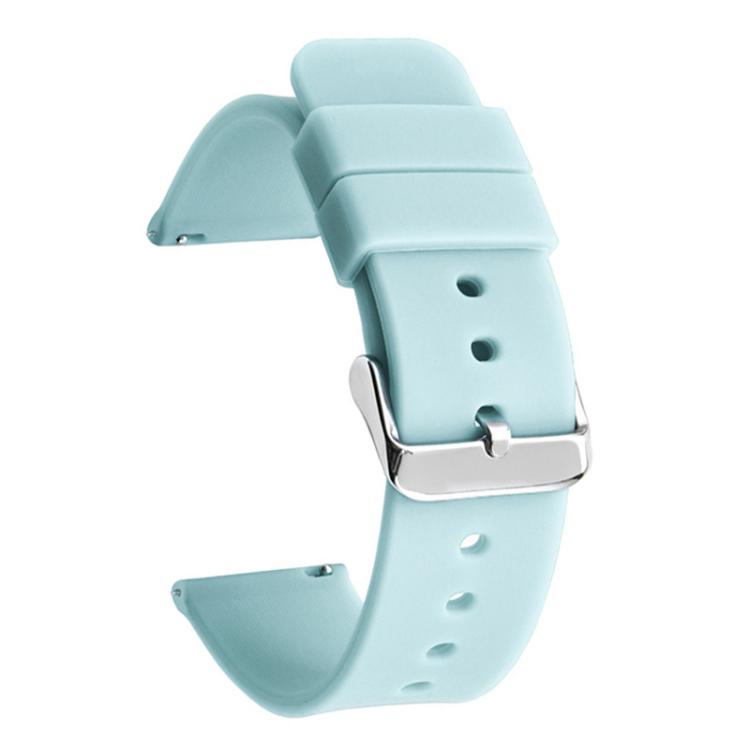 Stainless Steel Silver Pin Buckle Solid Color Silicone Waterproof Watch Band
