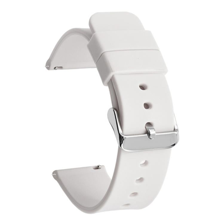 Stainless Steel Silver Pin Buckle Solid Color Silicone Waterproof Watch Band
