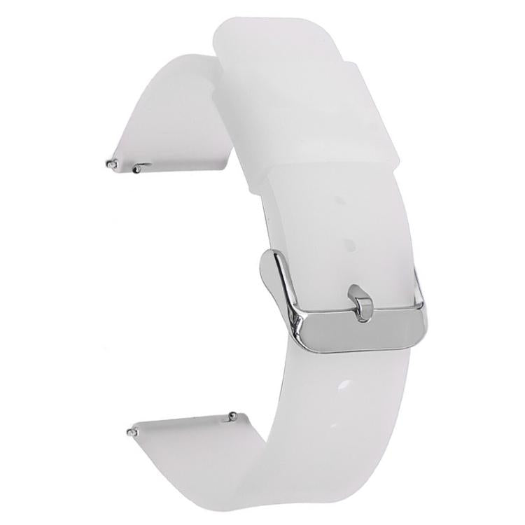 Stainless Steel Silver Pin Buckle Solid Color Silicone Waterproof Watch Band