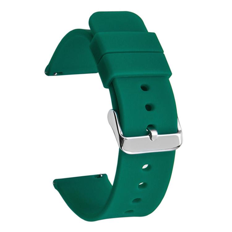 Stainless Steel Silver Pin Buckle Solid Color Silicone Waterproof Watch Band