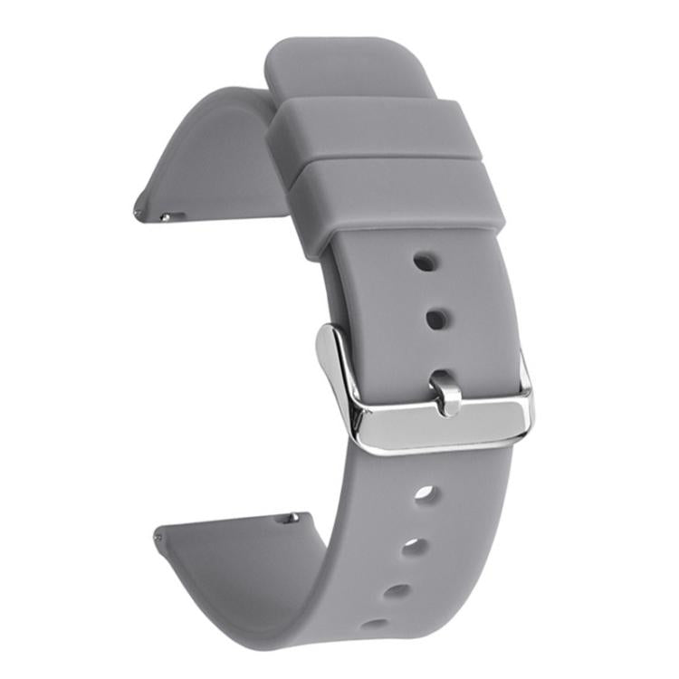 Stainless Steel Silver Pin Buckle Solid Color Silicone Waterproof Watch Band