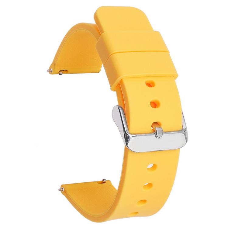 Stainless Steel Silver Pin Buckle Solid Color Silicone Waterproof Watch Band