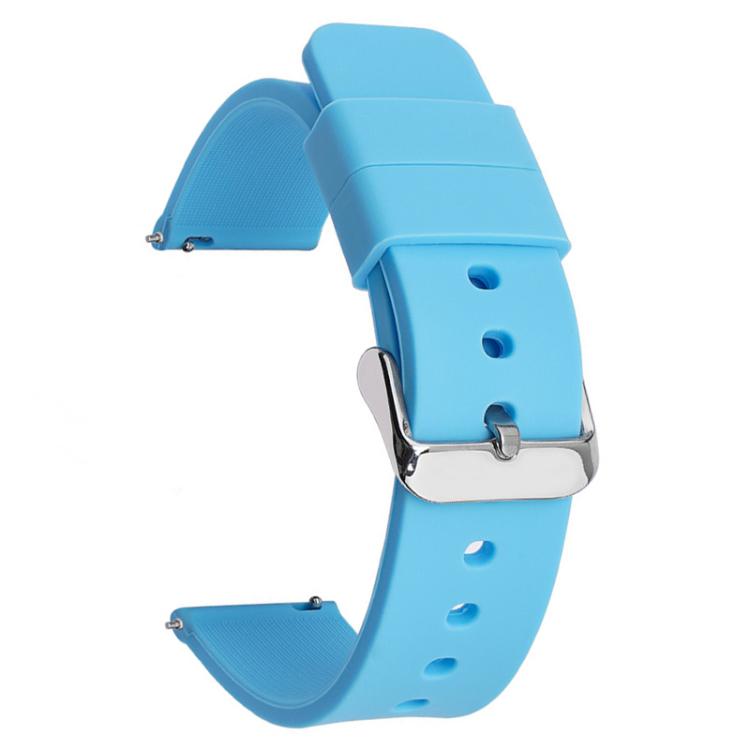 Stainless Steel Silver Pin Buckle Solid Color Silicone Waterproof Watch Band