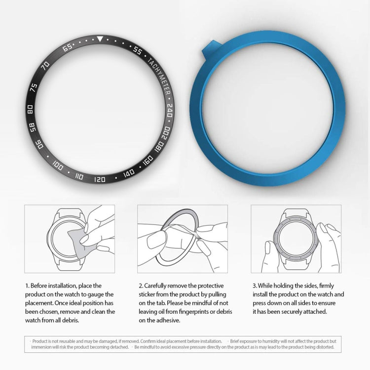 Smart Watch Steel Bezel Ring, E Version — Red Ring White Letter