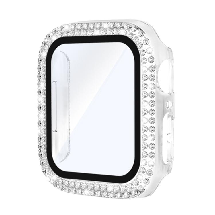 xDfind Double Row Diamond Tempered Glass Film Integrated PC Watch Cover — For Apple Watch Series 9 / 8 / 7 41mm