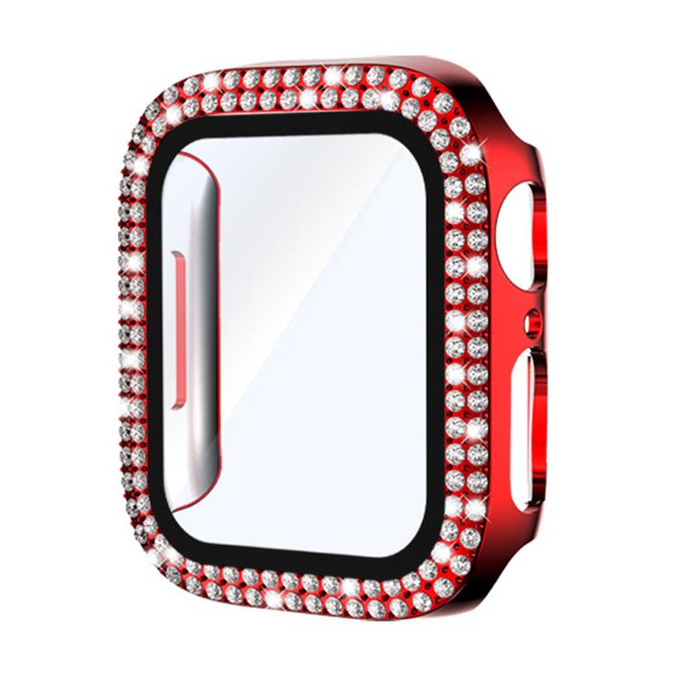 xDfind Double Row Diamond Tempered Glass Film Integrated PC Watch Cover — Gold